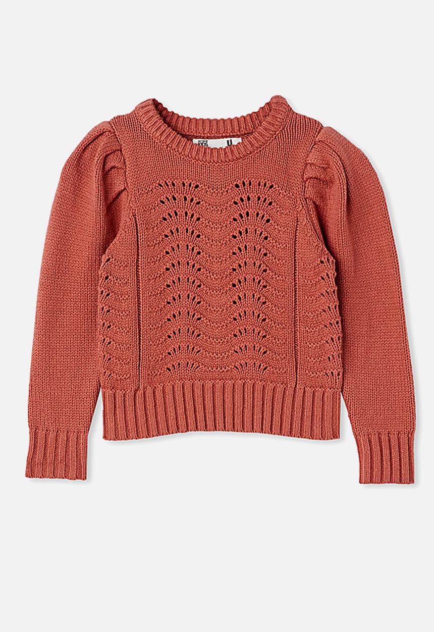 Cotton On - Darby puff sleeve knit jumper - rust