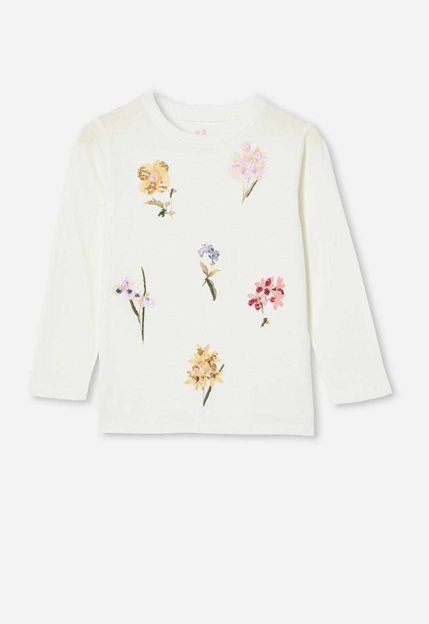 Cotton On - Stevie long sleeve embellished tee - off white 