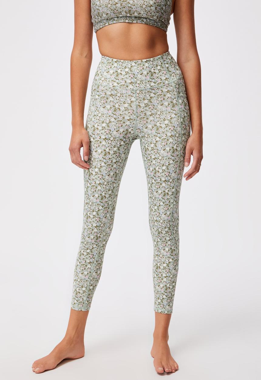 Cotton On - Lifestyle pocket 7/8 tight - wild ditsy oregano