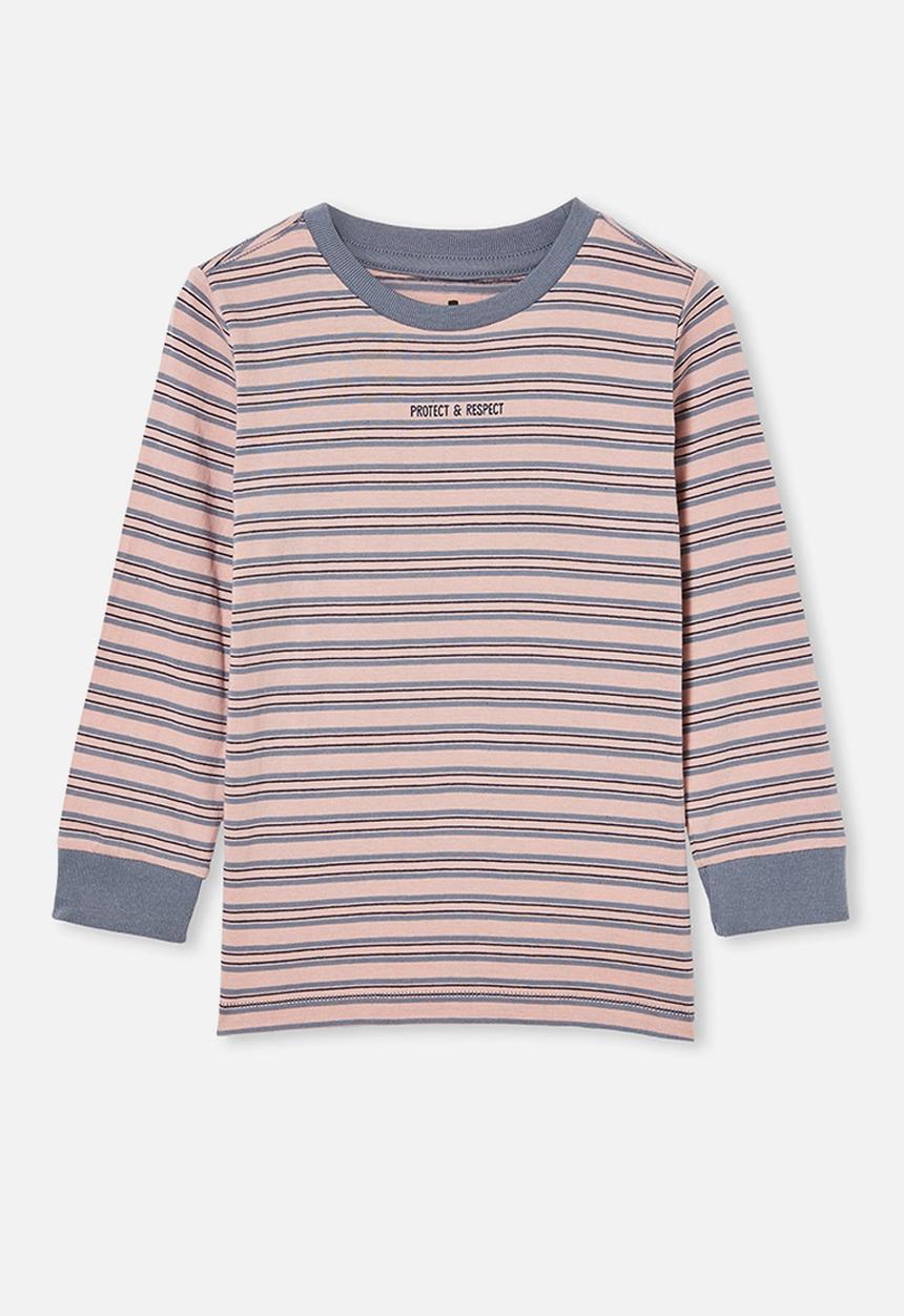 Cotton On - Tom long sleeve tee - pink & grey 