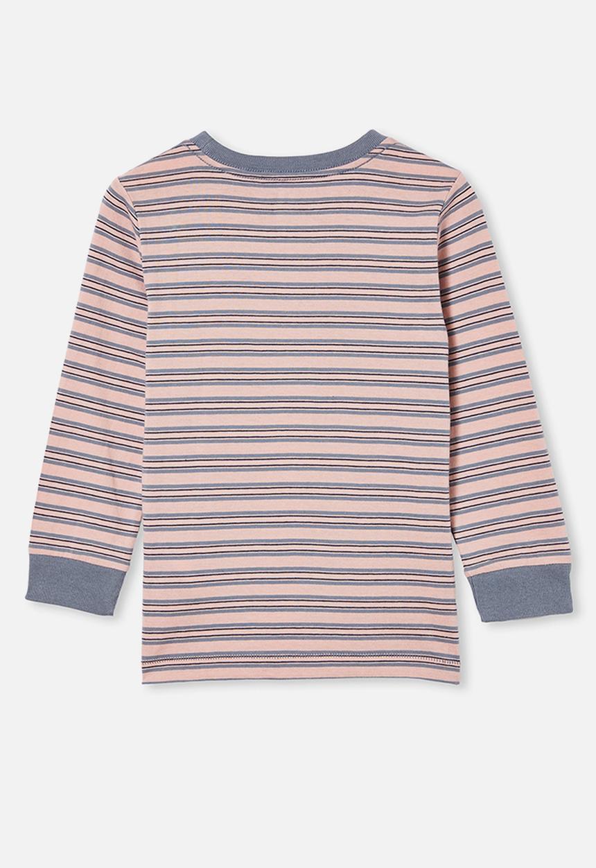 Cotton On - Tom long sleeve tee - pink & grey 