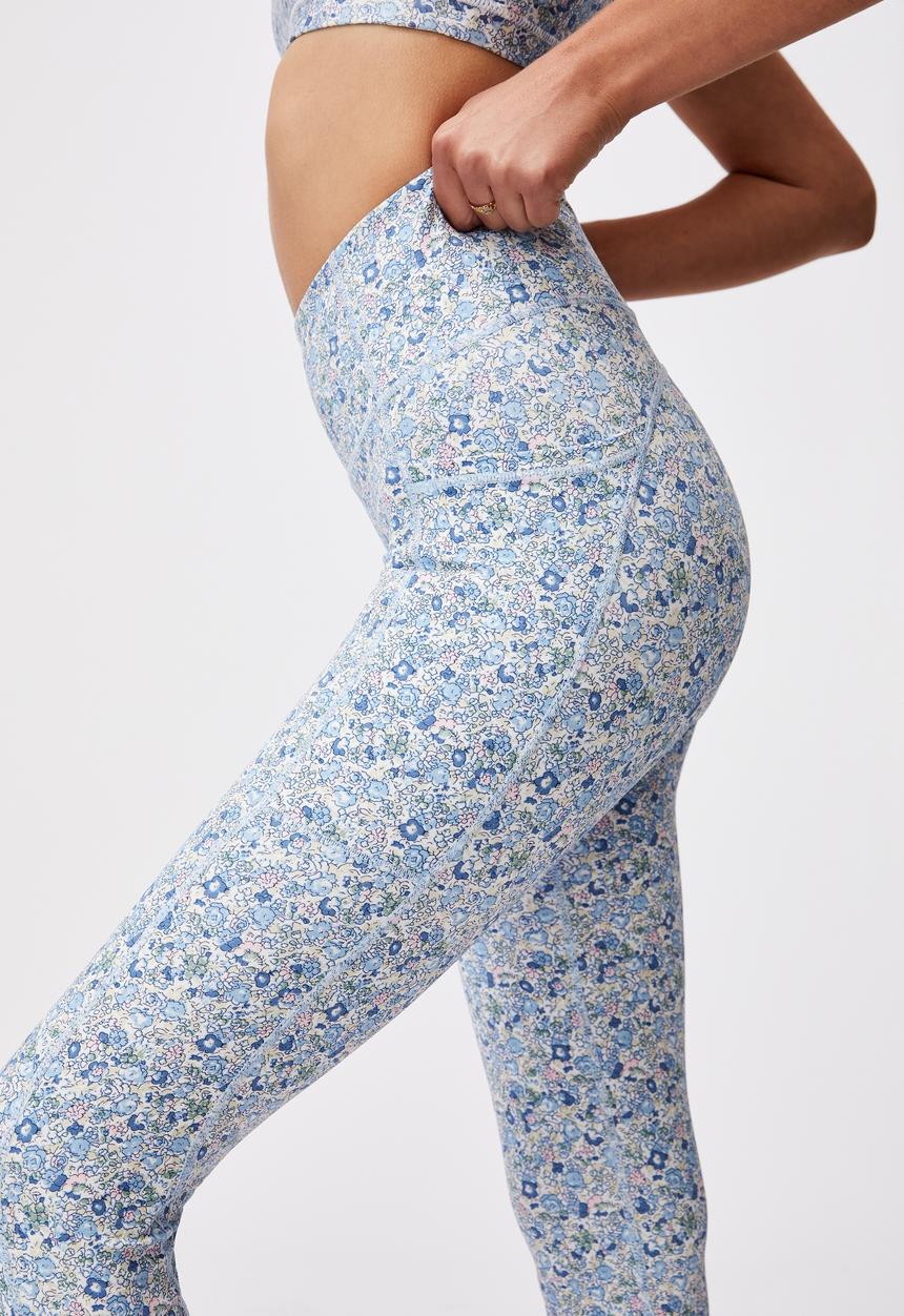 Cotton On - Lifestyle pocket 7/8 tight - wild ditsy tonal blues