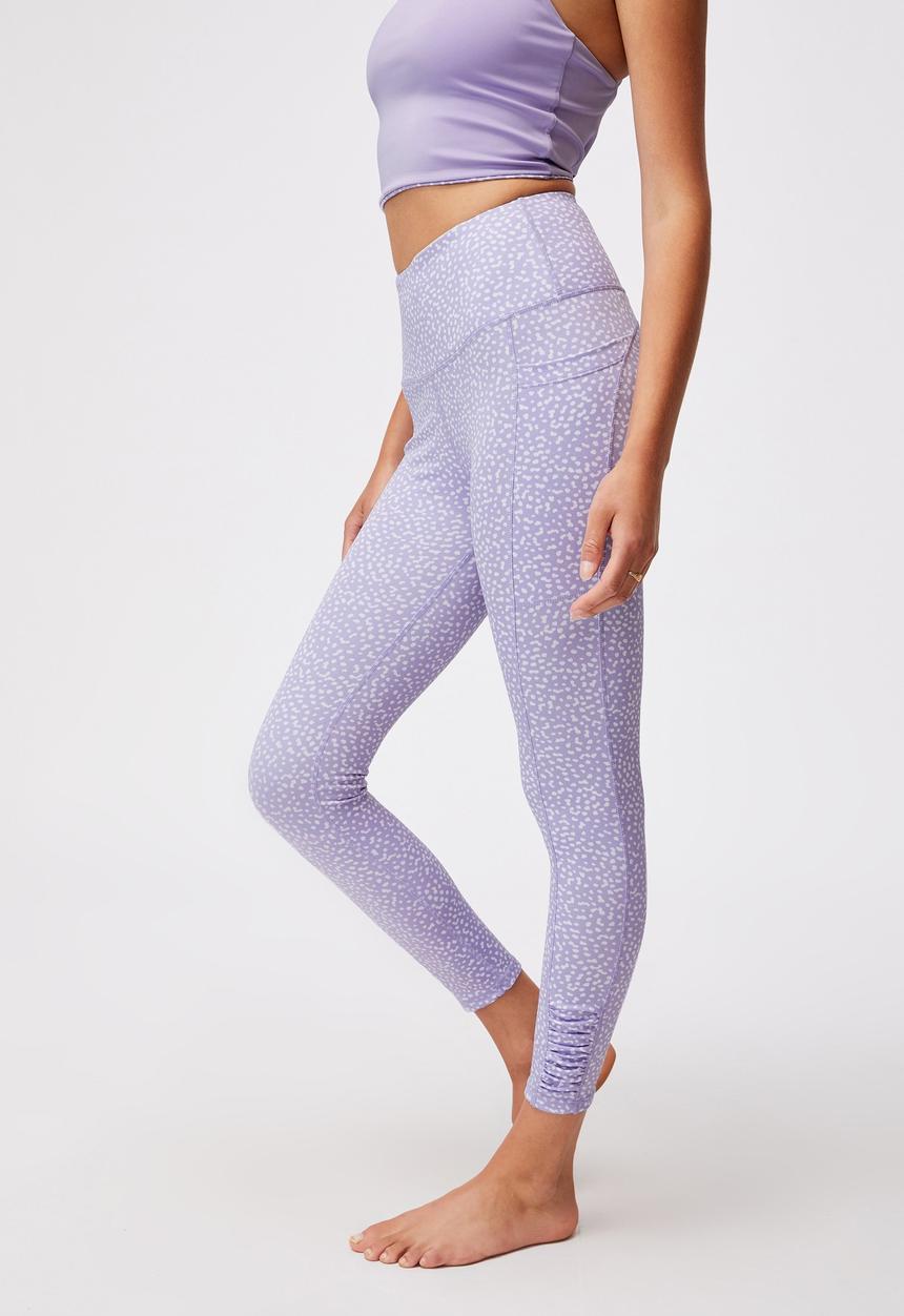 Cotton On - Love you a latte 7/8 active tight - dot to dot chalky lavender