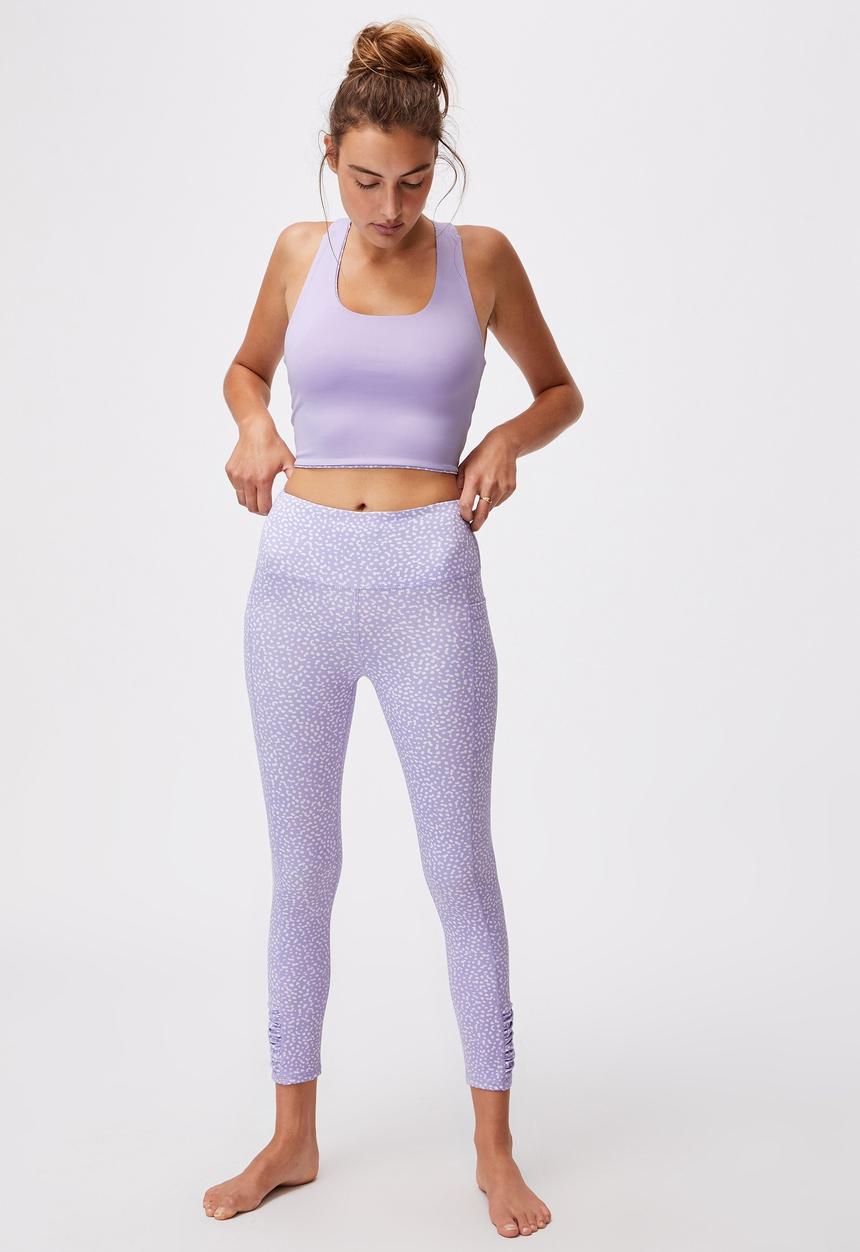 Cotton On - Love you a latte 7/8 active tight - dot to dot chalky lavender
