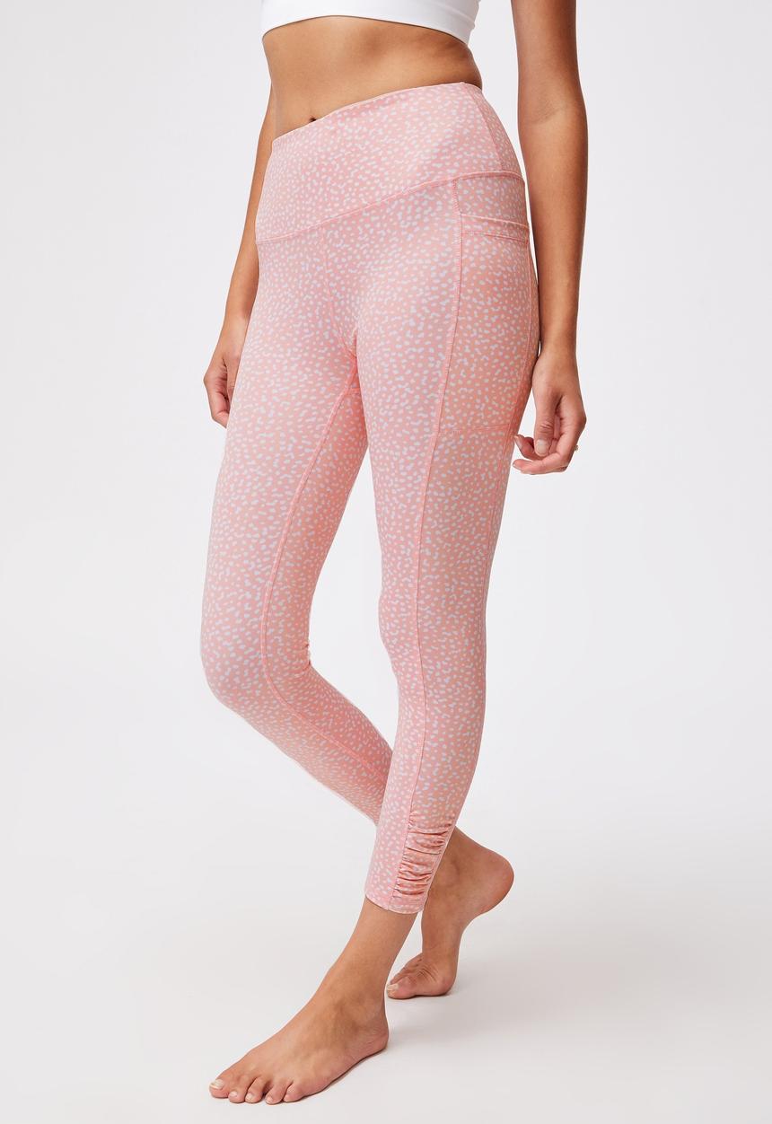 Cotton On - Love you a latte 7/8 active tight -  dot to dot fairy tale