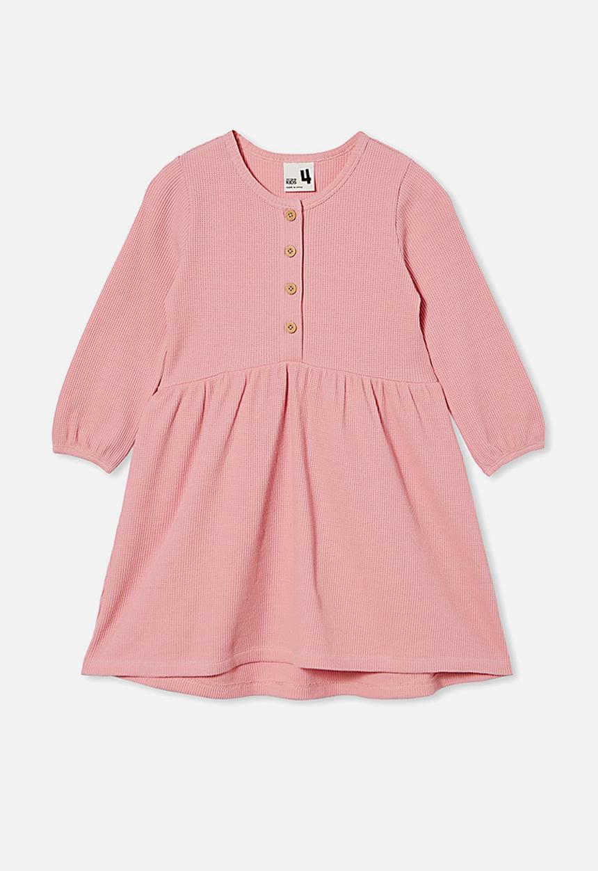 Cotton On - Payton long sleeve dress - pink