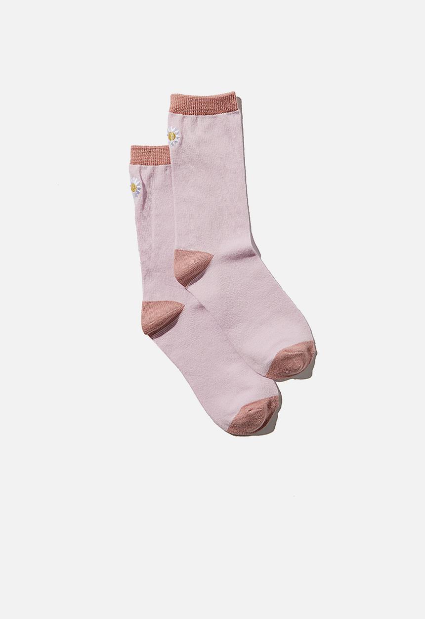 Cotton On - Carrie crew sock - washed pink