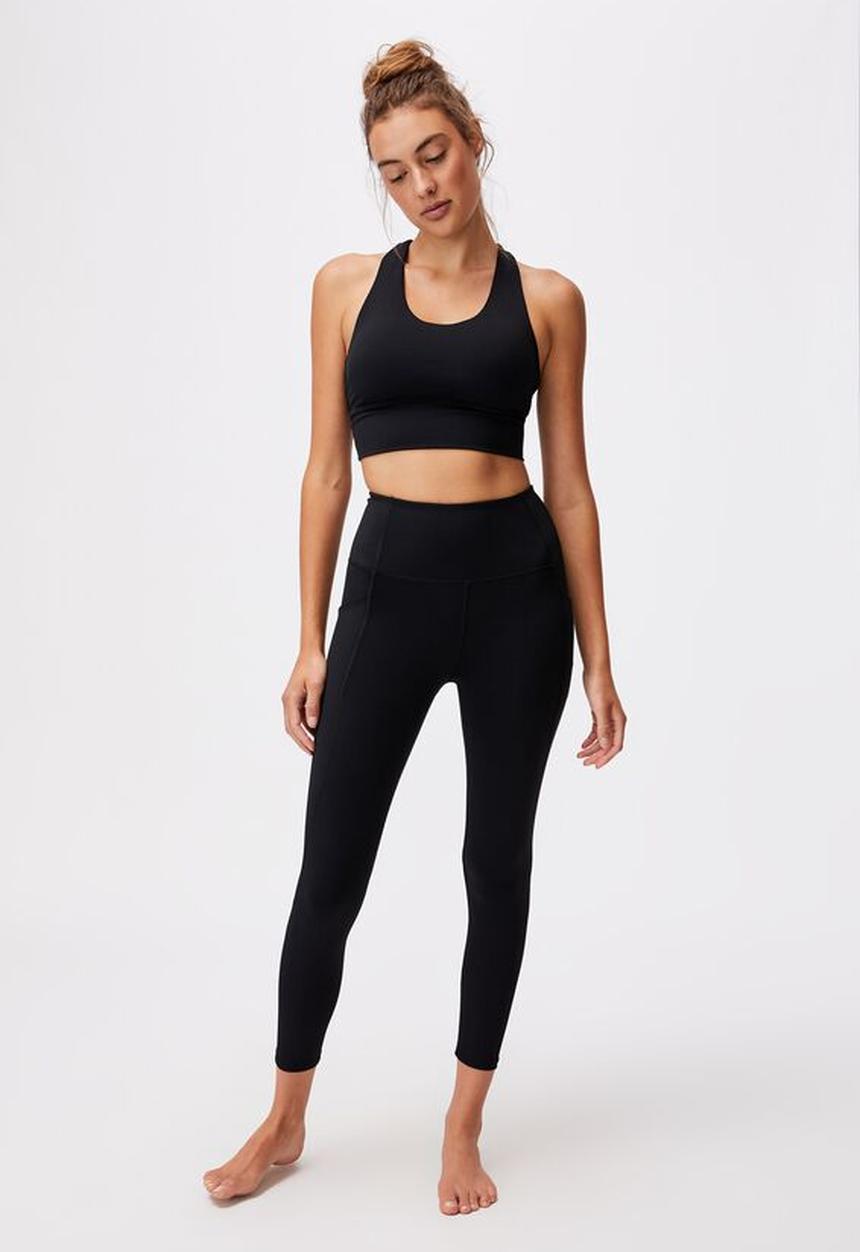 Cotton On - Ultimate longline crop - black