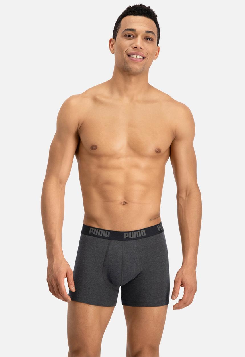PUMA - Puma basic boxer 2 pack - dark grey melange & black