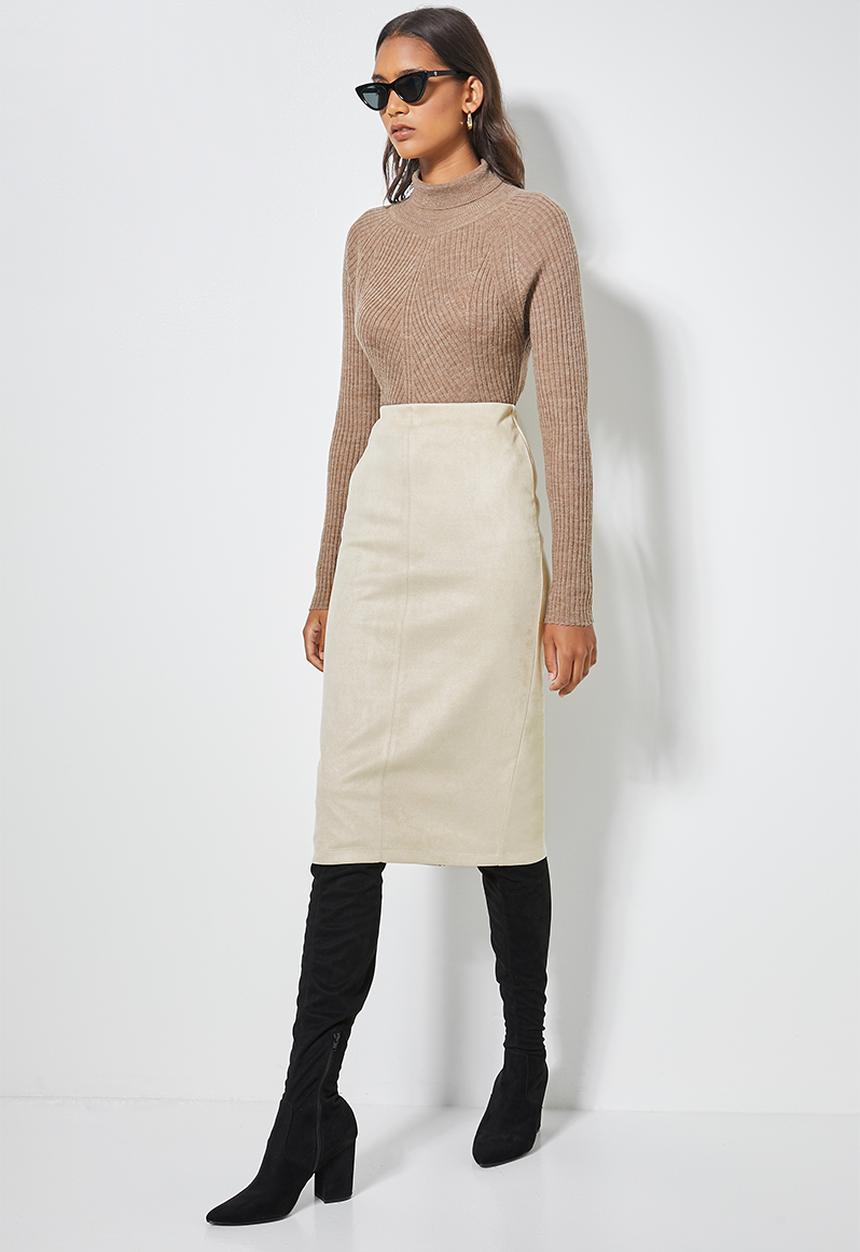 Superbalist - Pencil midi skirt - beige