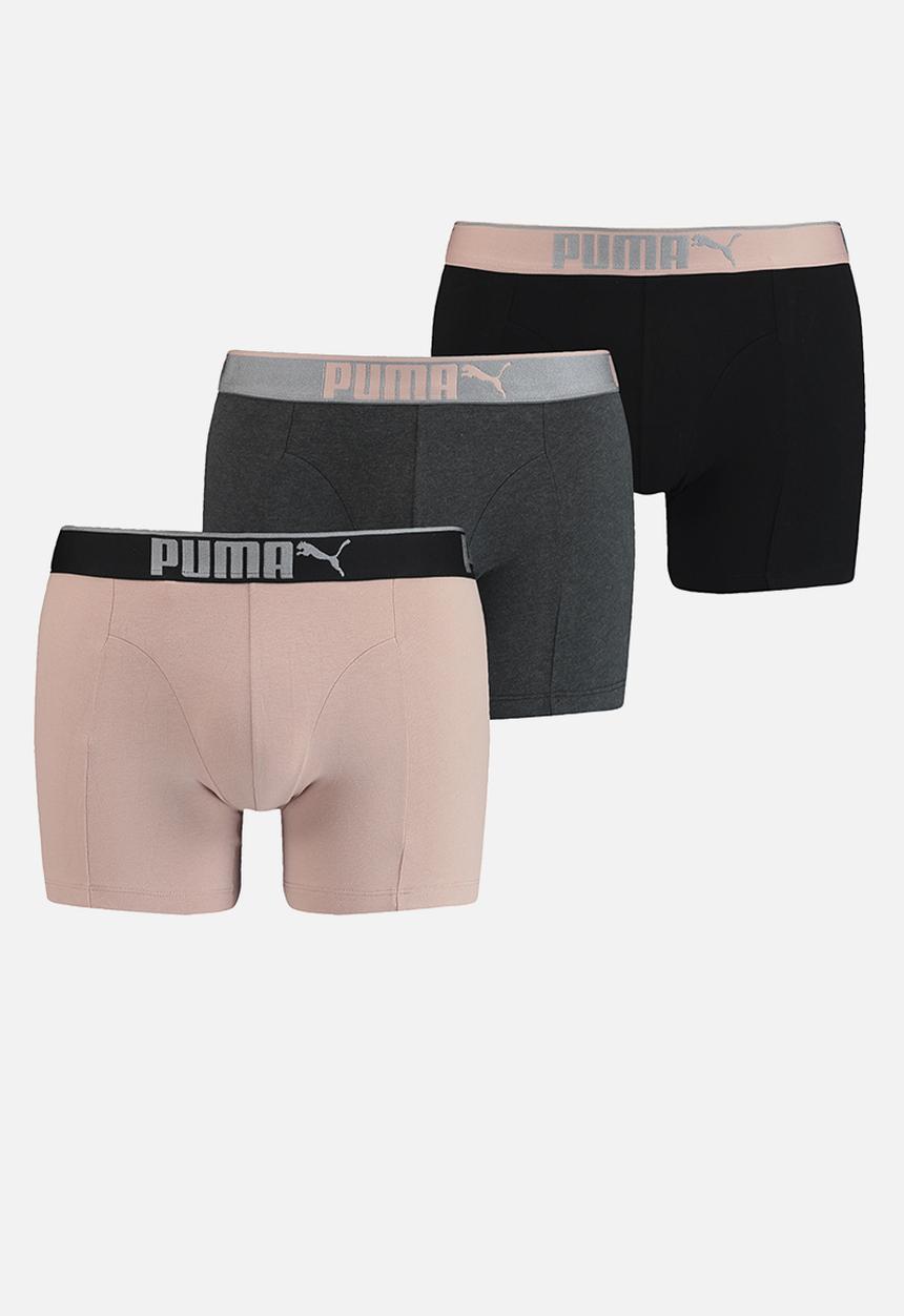 PUMA - Puma lifestyle sueded cotton boxer 3 pack box - pink & black 