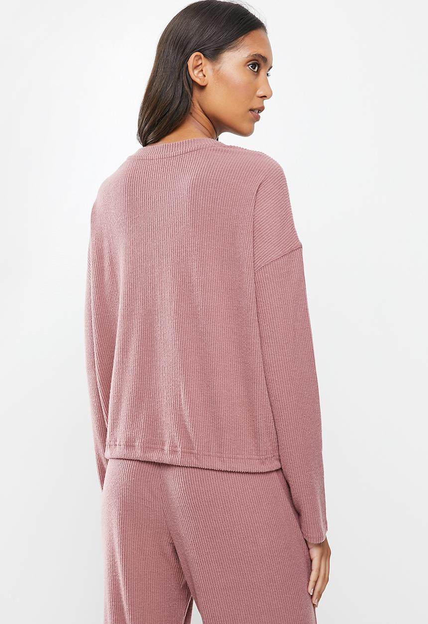 Cotton On - Super soft draw cord crew - pink