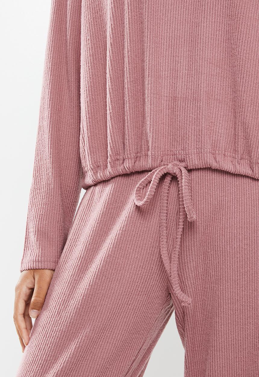 Cotton On - Super soft draw cord crew - pink