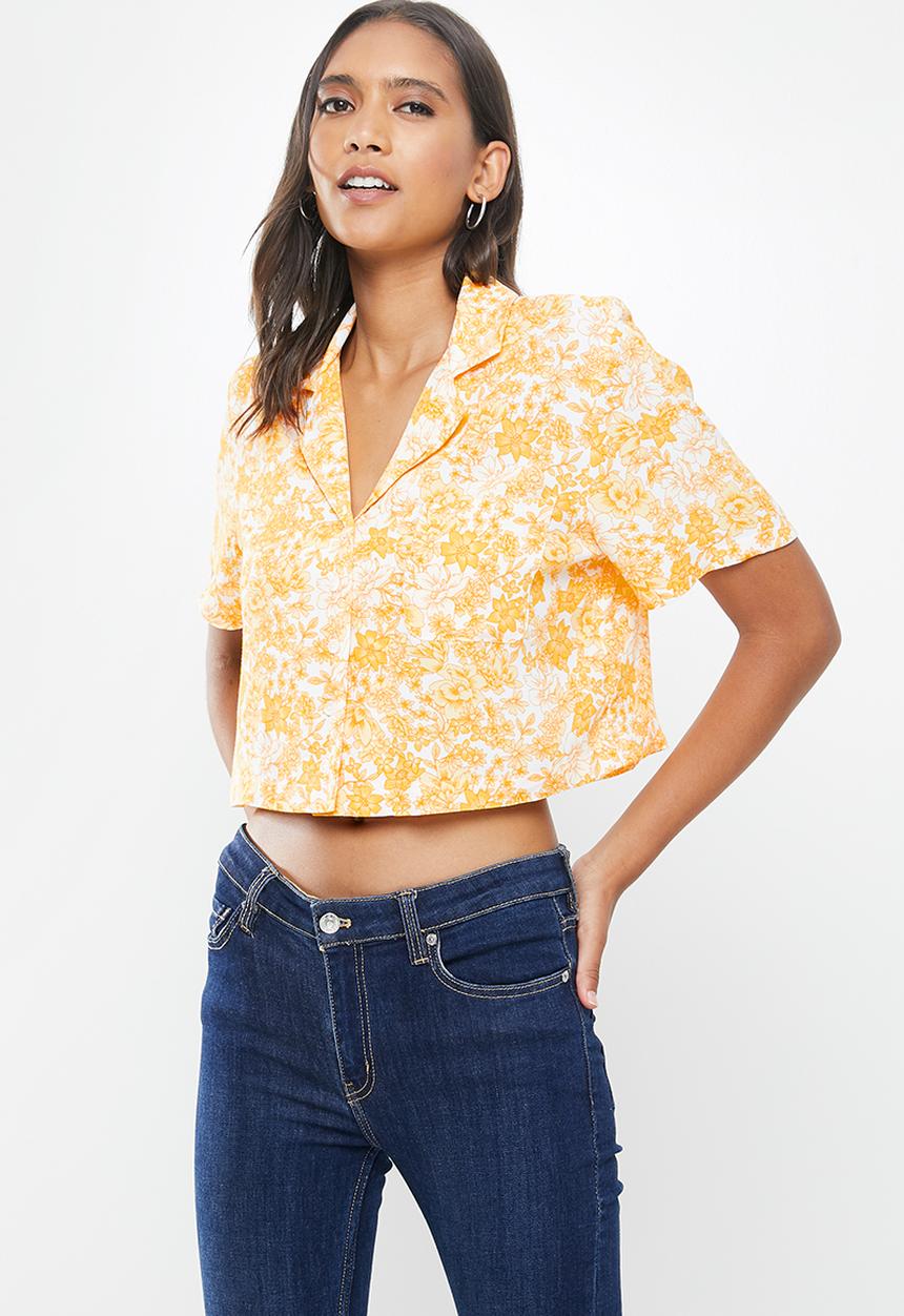 Cotton On - Cropped summer shirt - orange