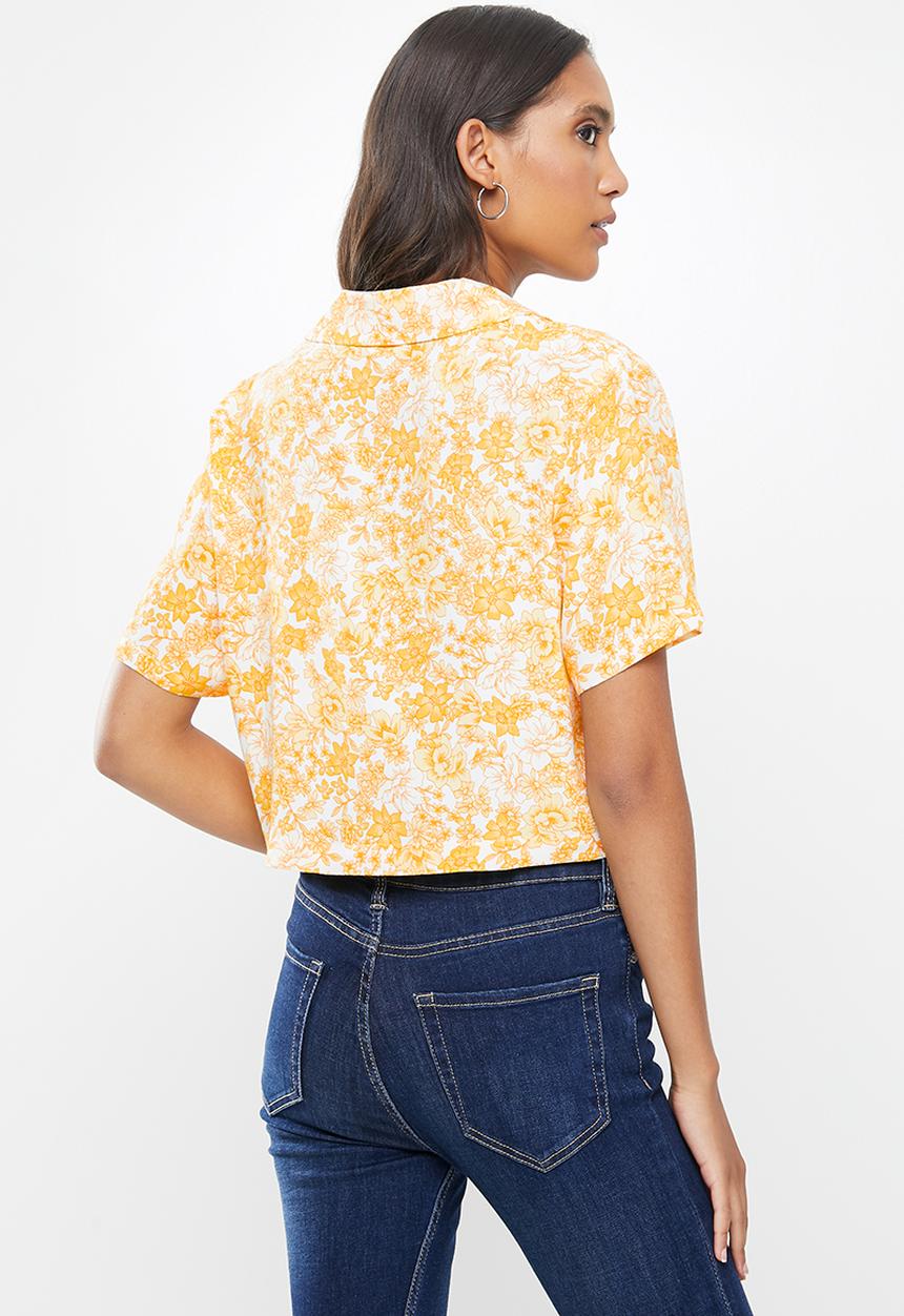 Cotton On - Cropped summer shirt - orange