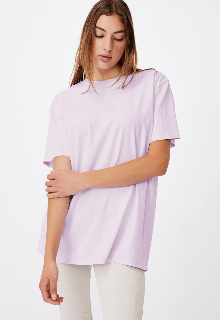Cotton On - The oversized dad tee - washed powder lilac