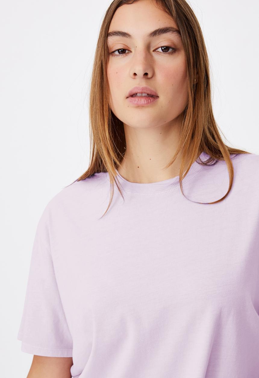 Cotton On - The oversized dad tee - washed powder lilac