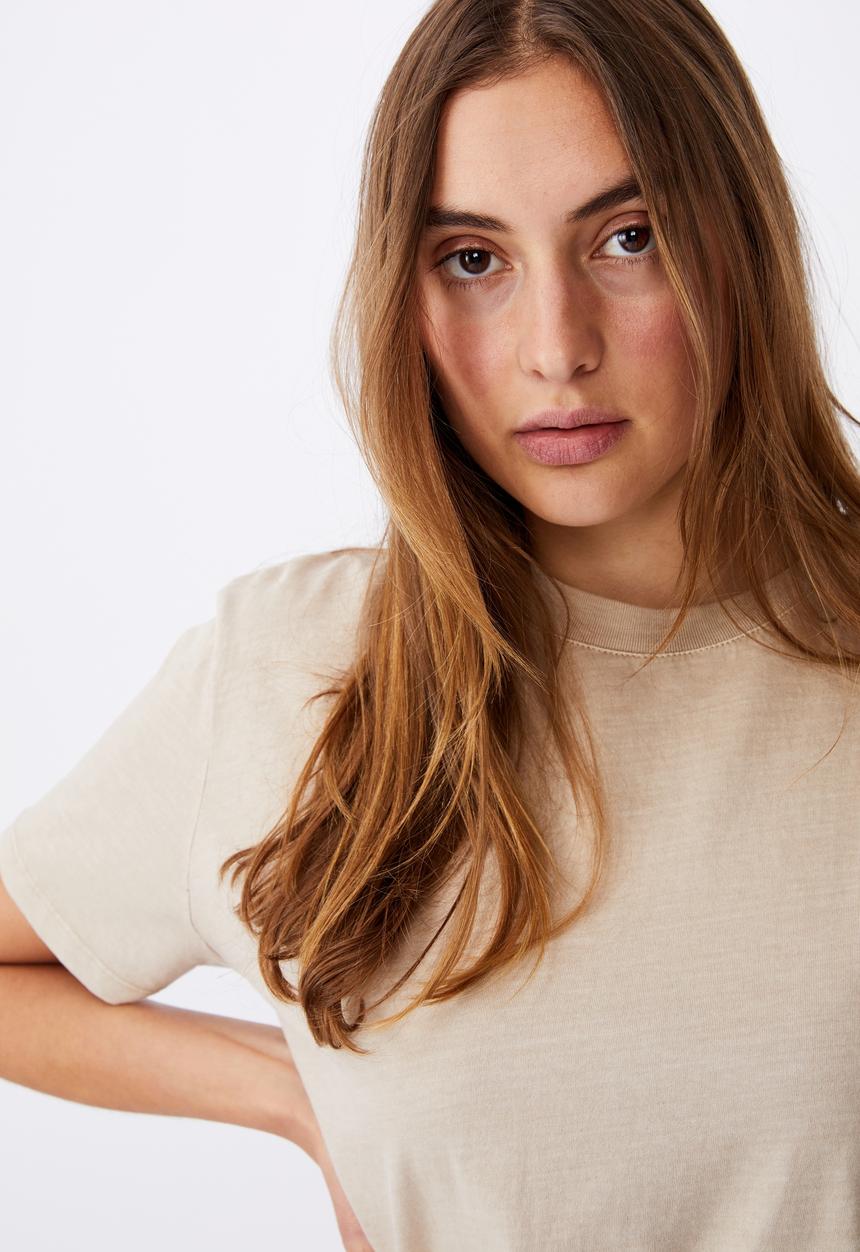 Cotton On - The oversized dad tee - washed latte