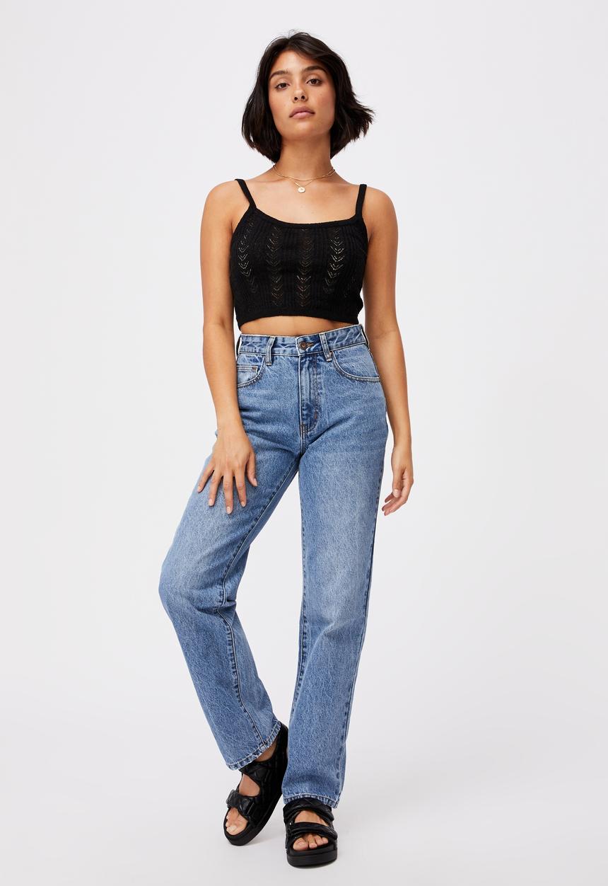 Cotton On - Partners in pointelle cami - black