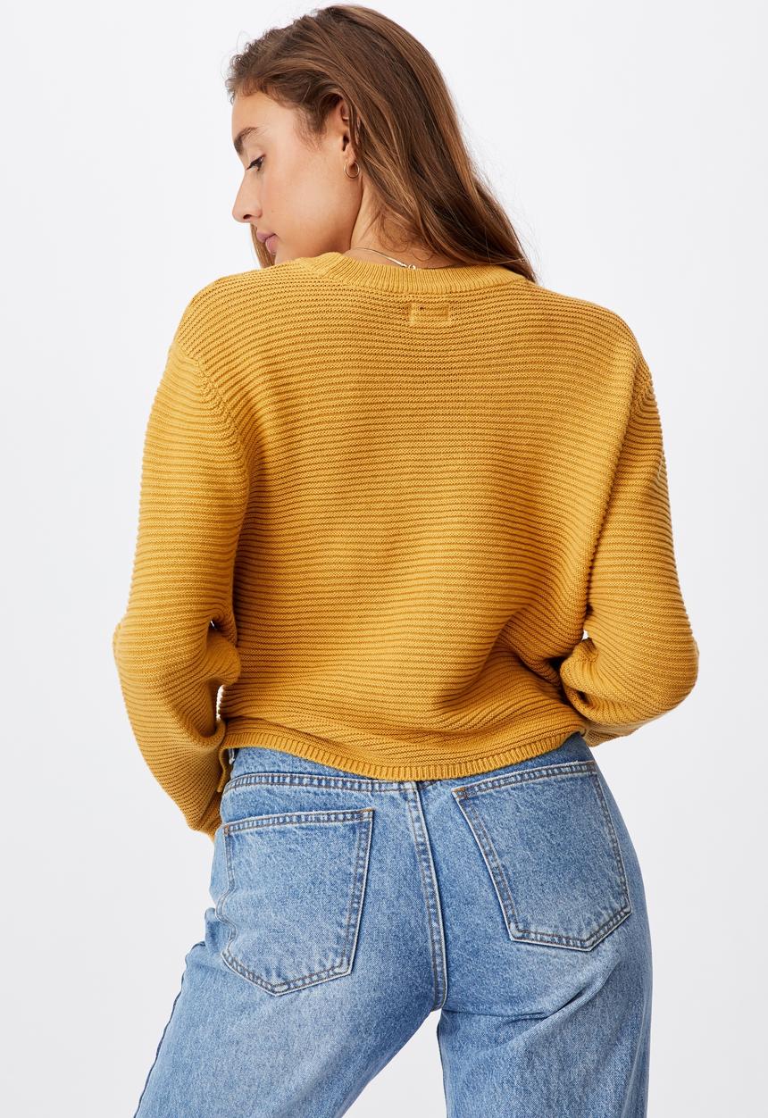 Cotton On - Cotton cropped pullover - fall leaf