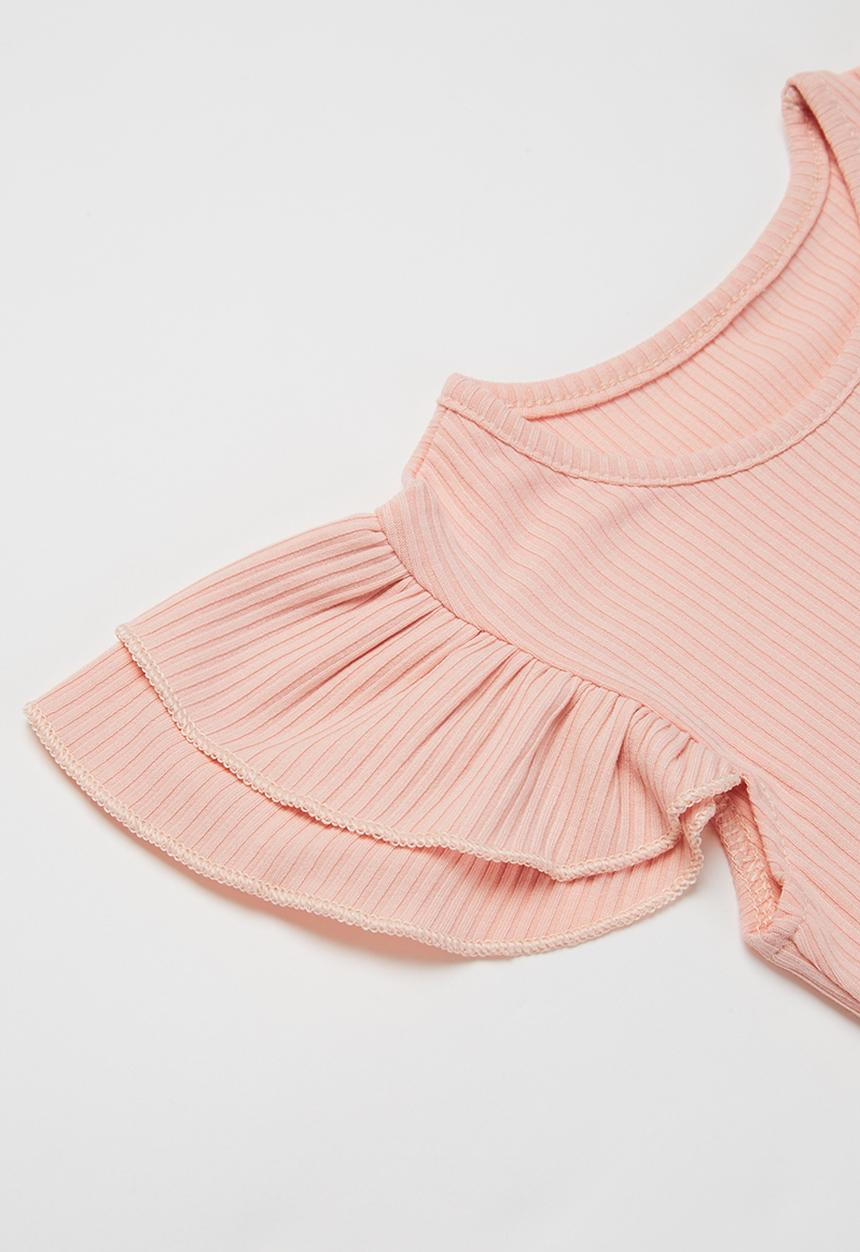 Pop Candy - Girls ruffle top & shorts set - pink