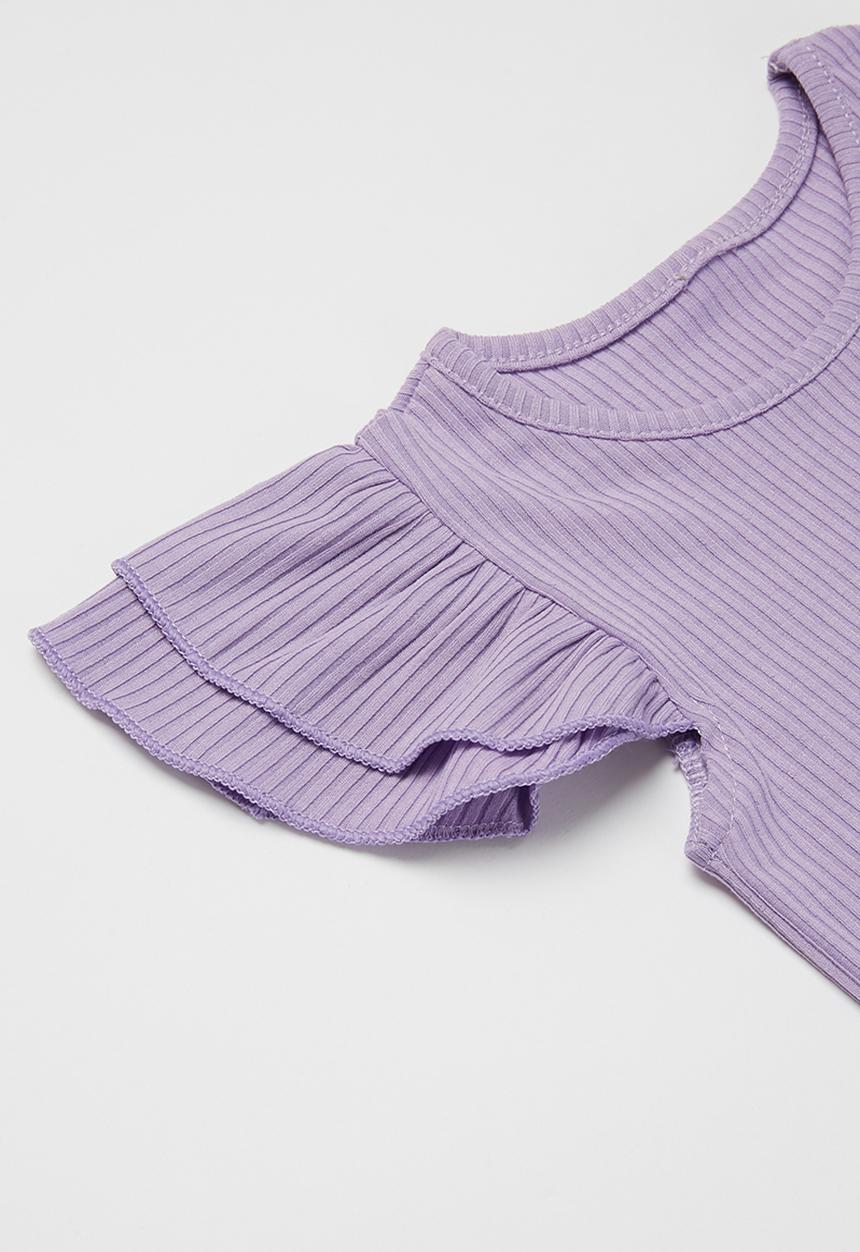 Pop Candy - Girls ruffle top & shorts set - purple