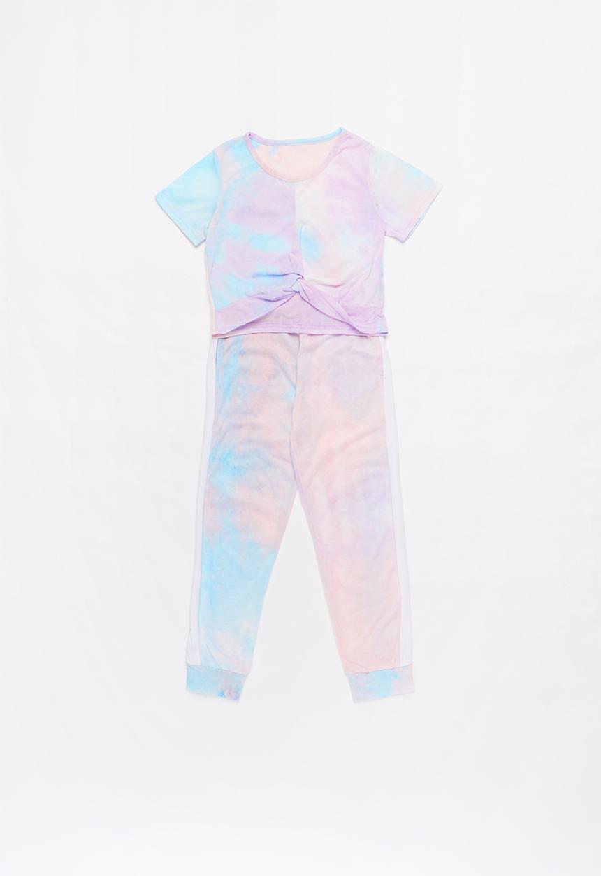 Pop Candy - Girls tie dye tee & pants set - multi