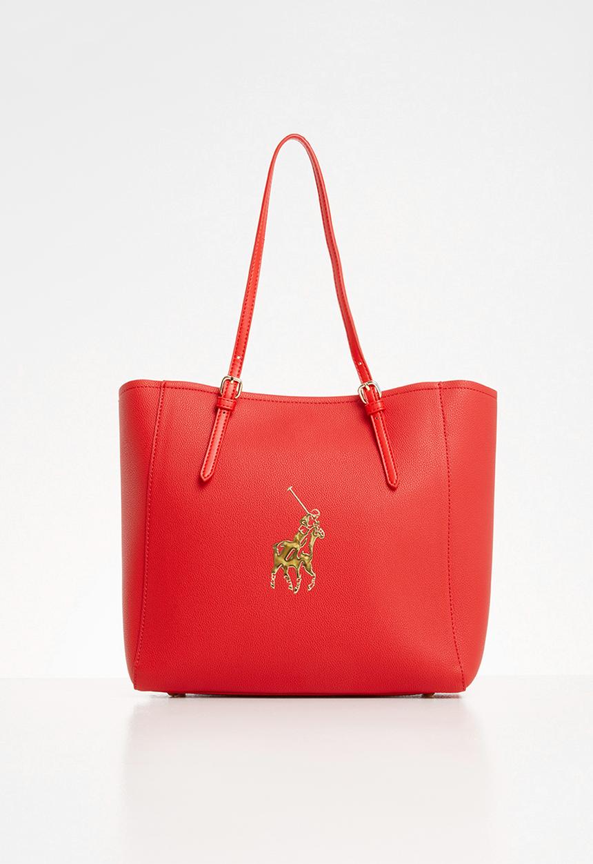 POLO - Gold pony tote bag - red