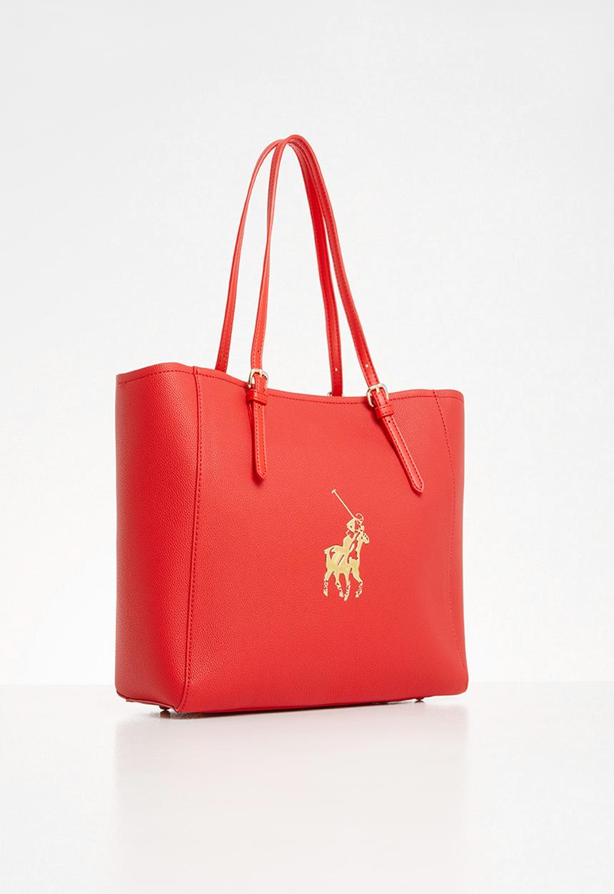 POLO - Gold pony tote bag - red