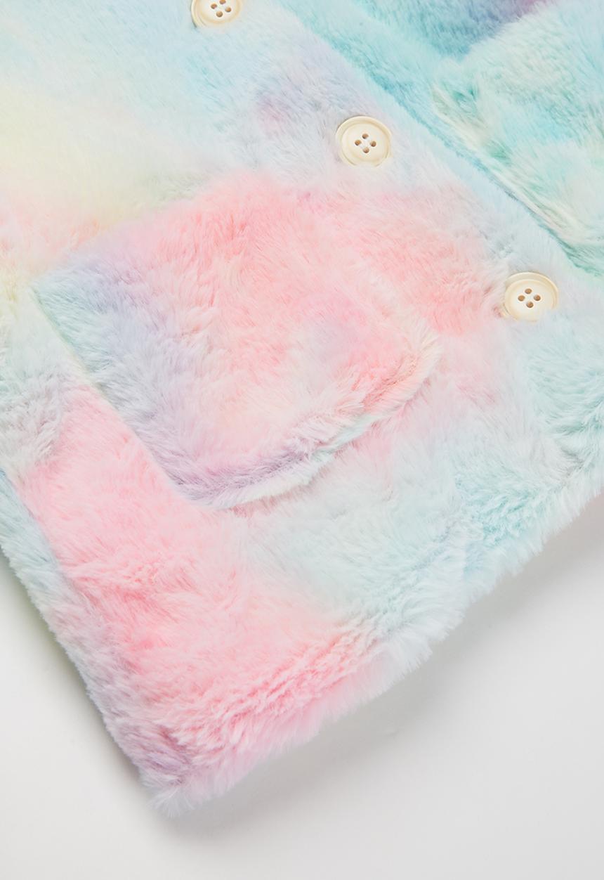 Pop Candy - Girls faux fur jacket - multi