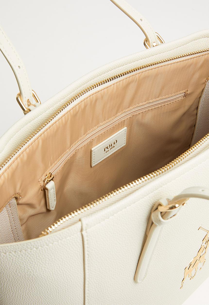 POLO - Gold pony tote bag - cream