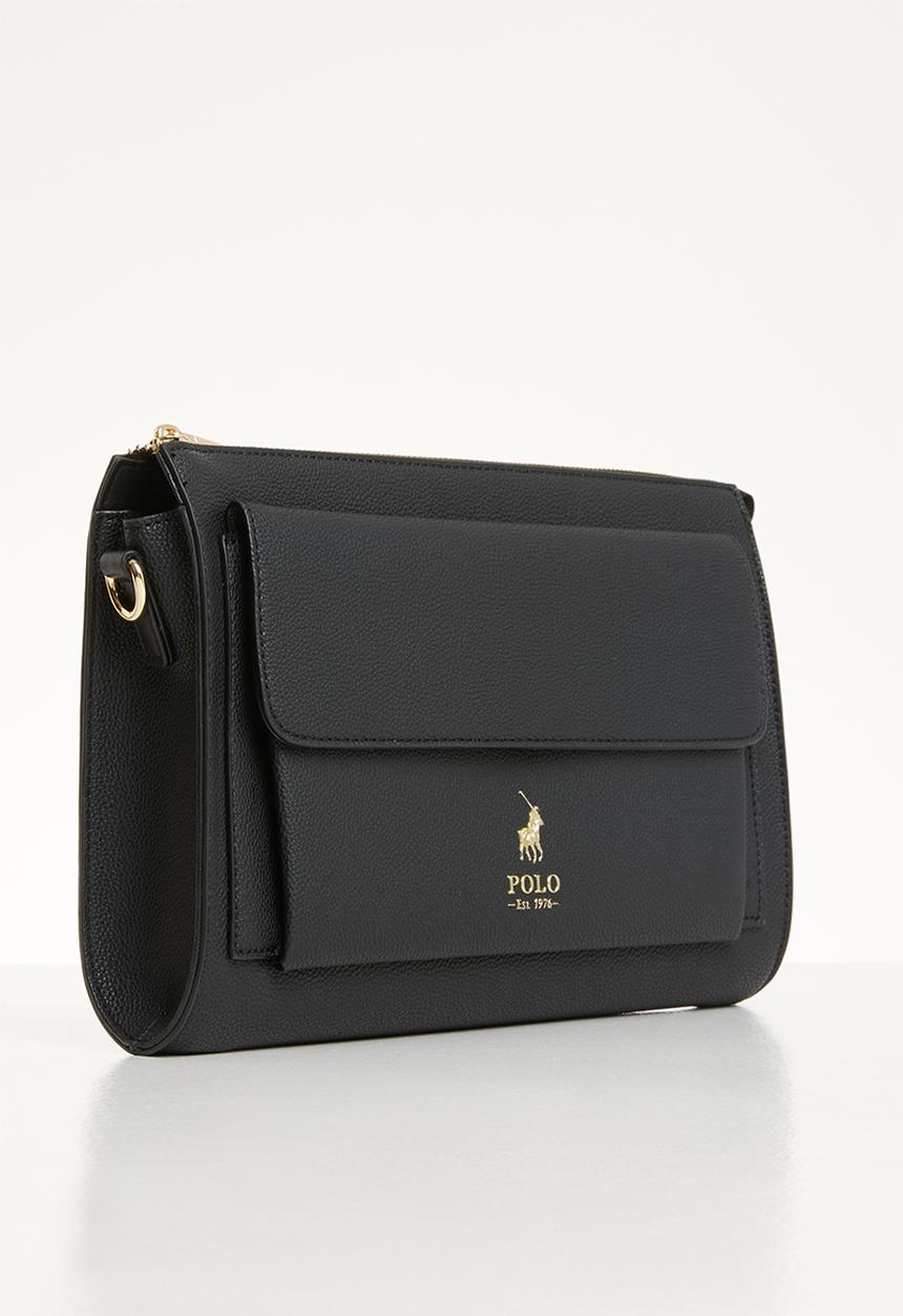 POLO - Gold pony sling bag - black