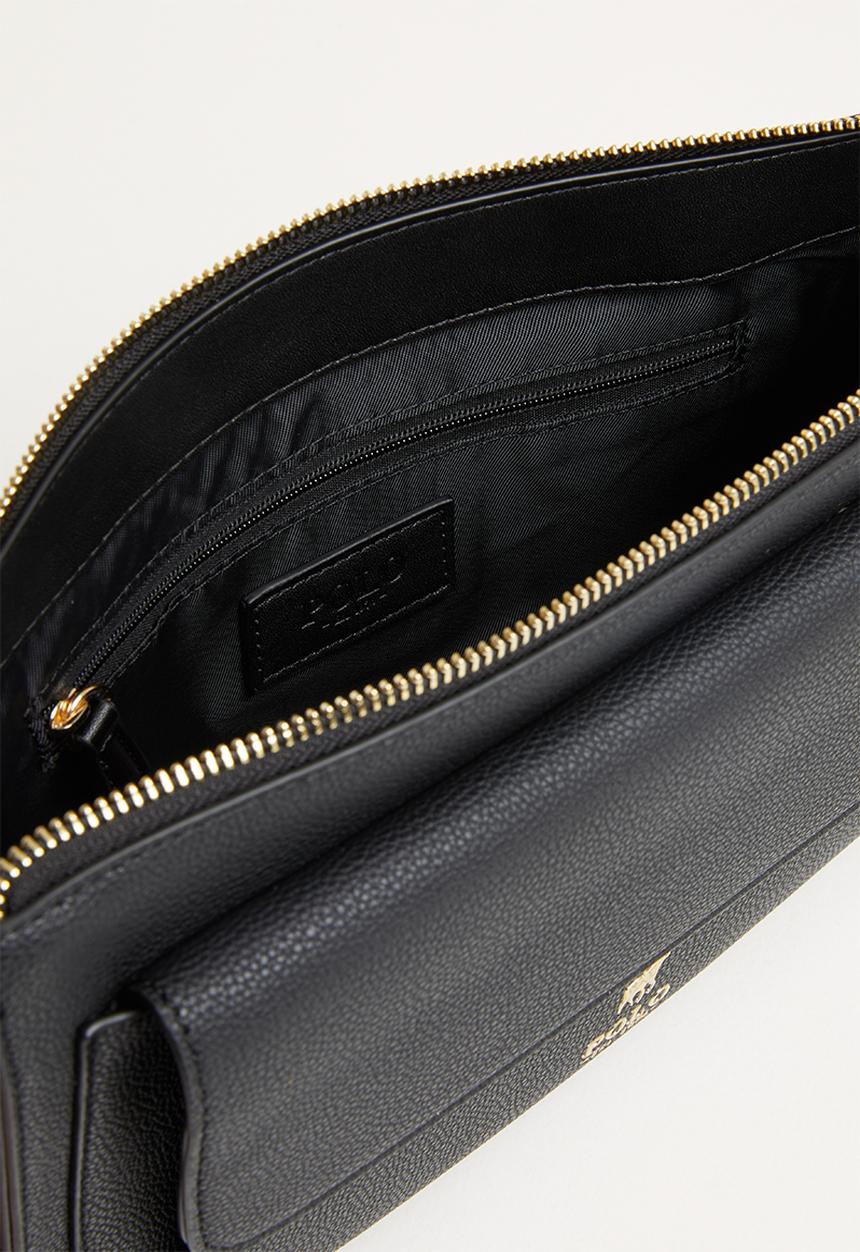 POLO - Gold pony sling bag - black