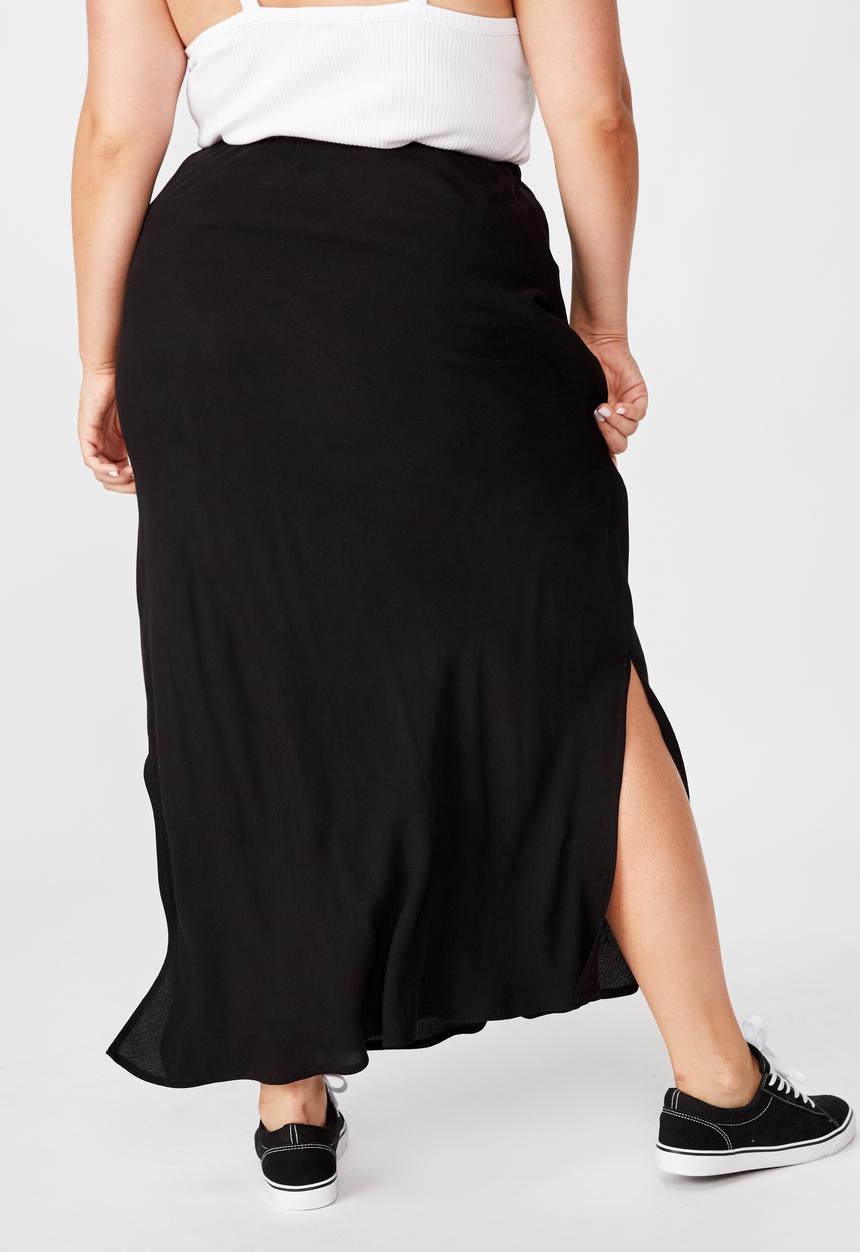 Cotton On - Curve all day slip skirt - black
