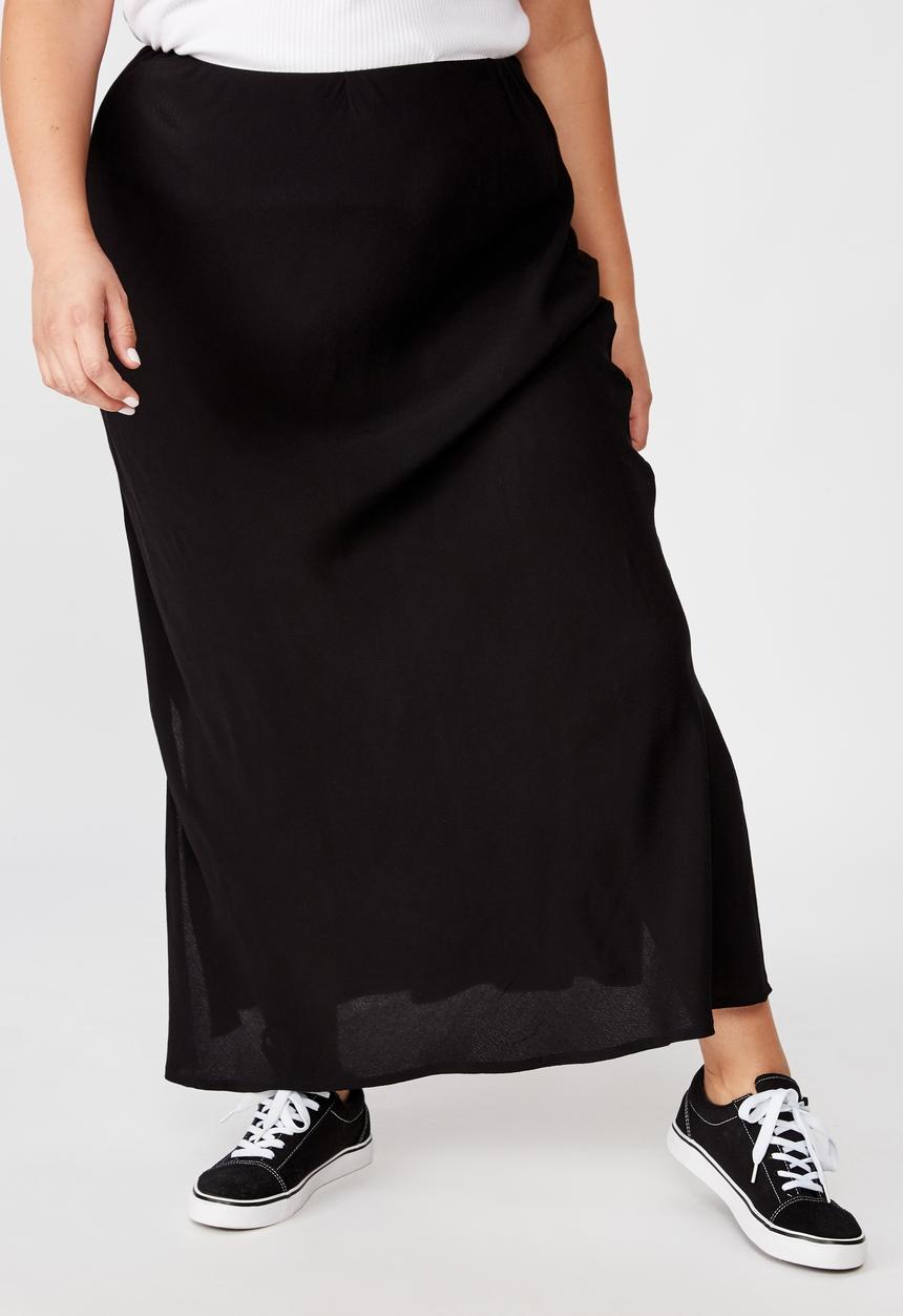 Cotton On - Curve all day slip skirt - black