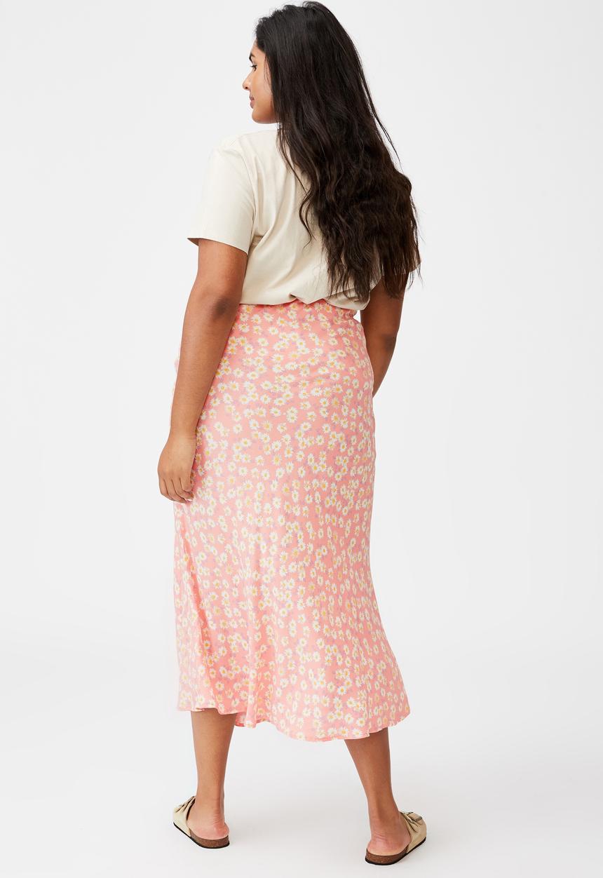 Cotton On - Curve all day slip skirt - peach