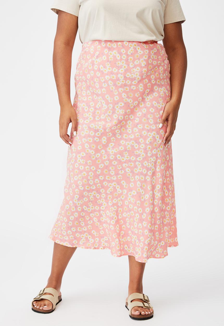 Cotton On - Curve all day slip skirt - peach