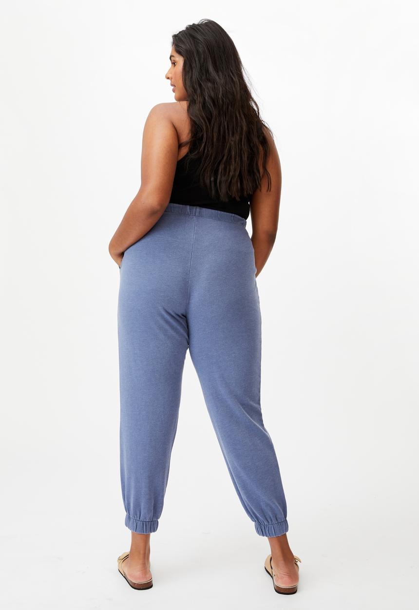 Cotton On - Curve high rise trackpant - blue