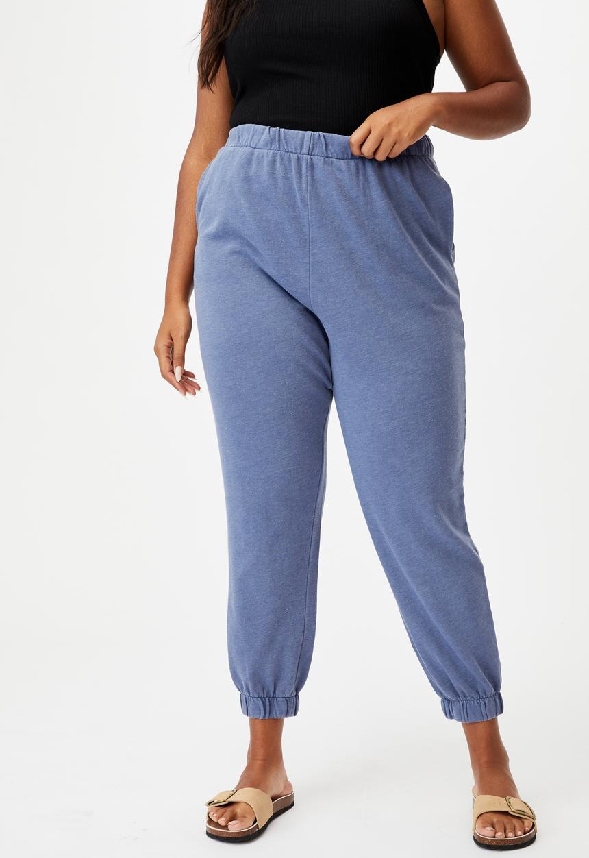 Cotton On - Curve high rise trackpant - blue