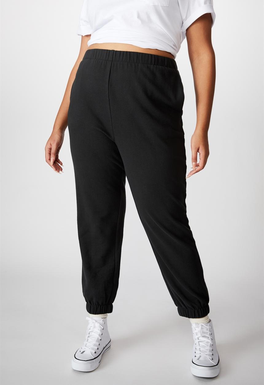 Cotton On - Curve high rise trackpant - washed black