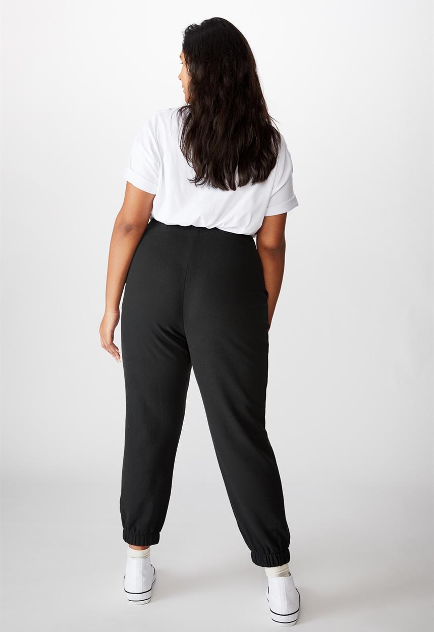 Cotton On - Curve high rise trackpant - washed black