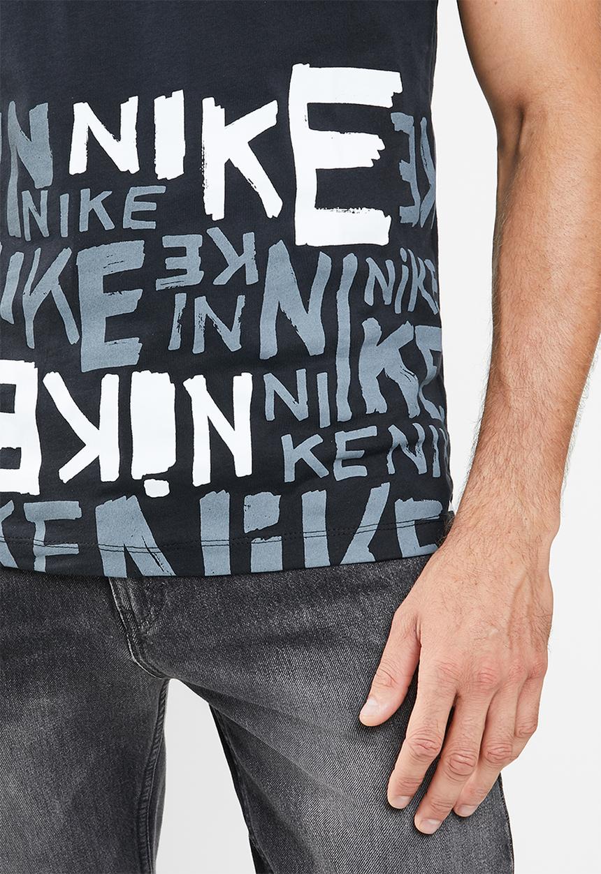 Nike - Nsw  printed aop tee - black & white
