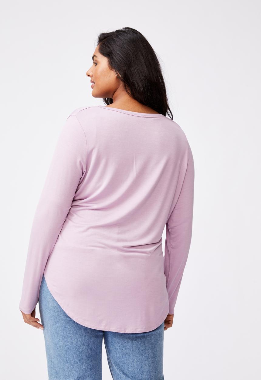 Cotton On - Curve Karly long sleeve top - soft mauve