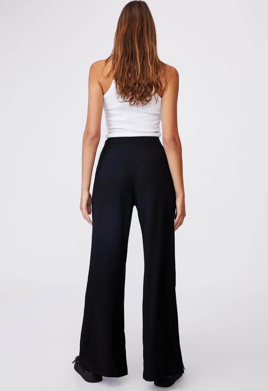 Cotton On - Roy split hem pants - black