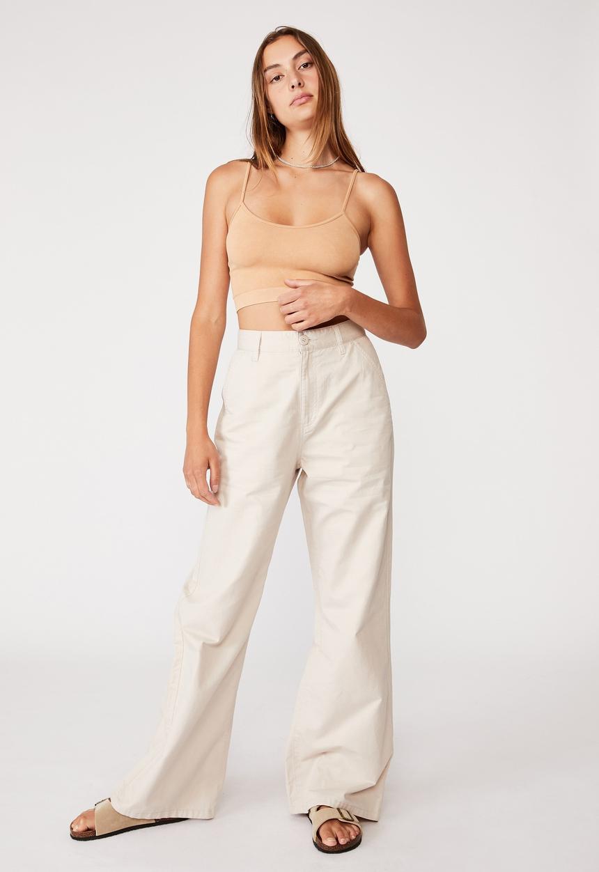 Cotton On - Parker long straight pants - taupe