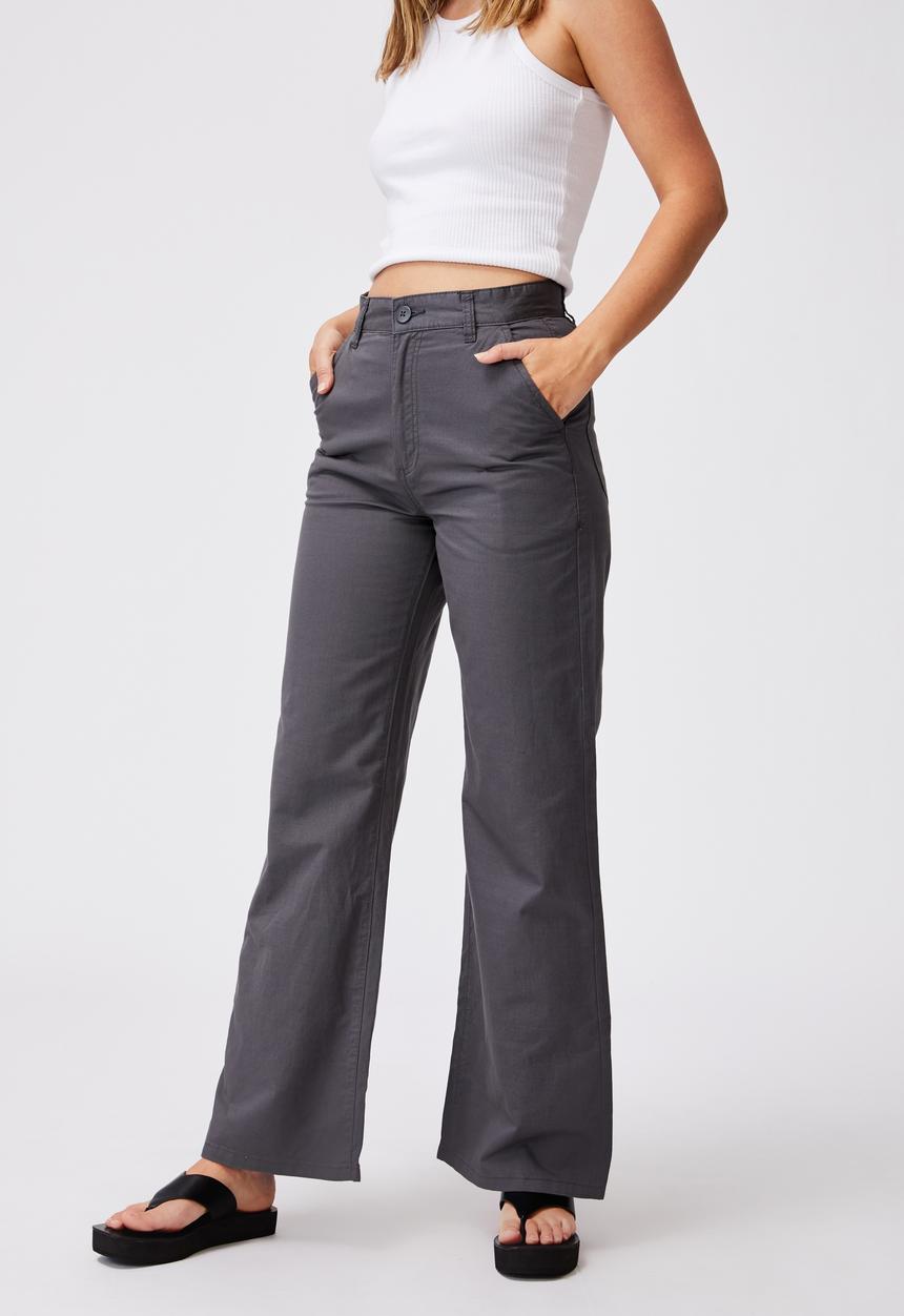 Cotton On - Parker long straight pants - shadow grey