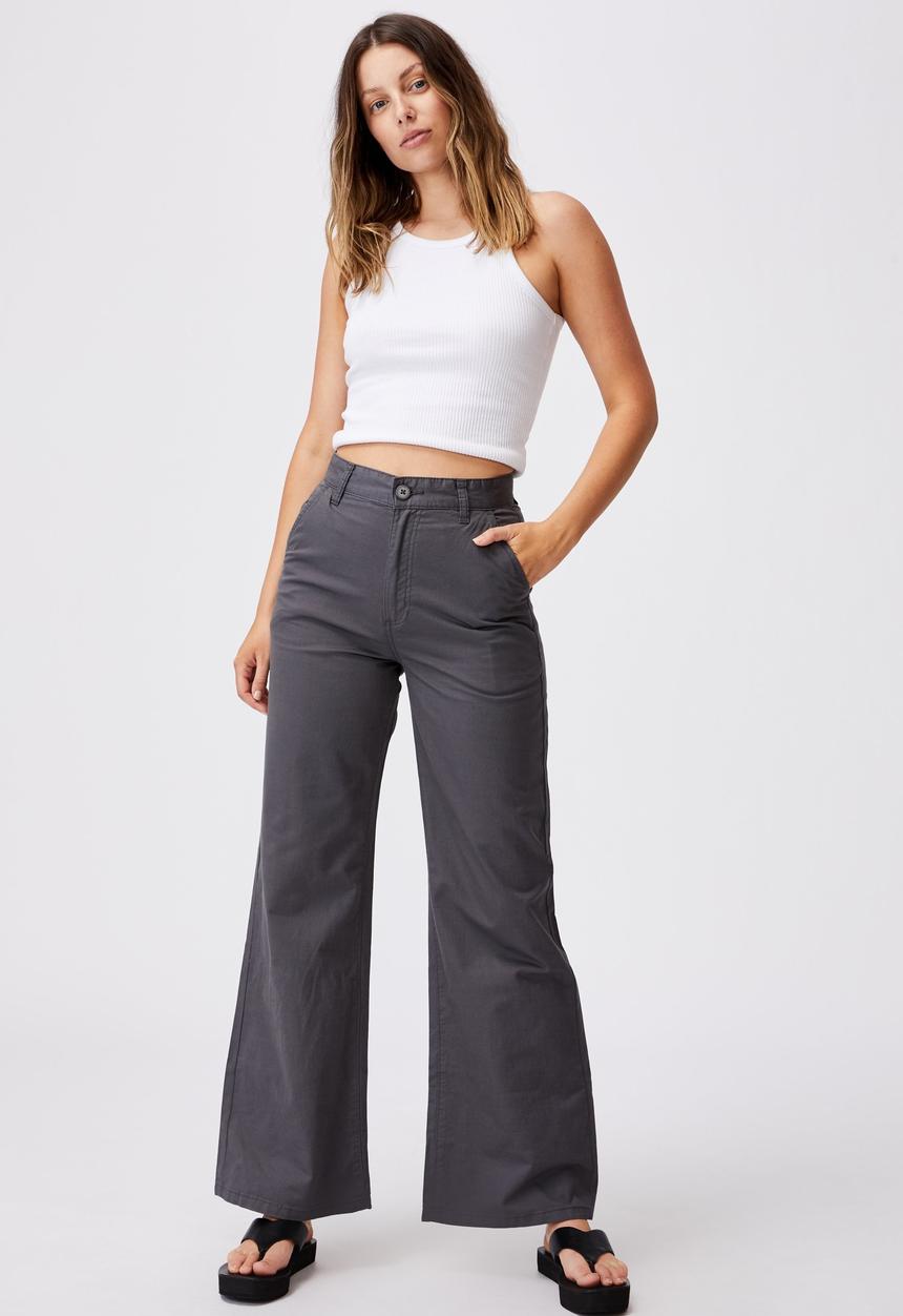 Cotton On - Parker long straight pants - shadow grey