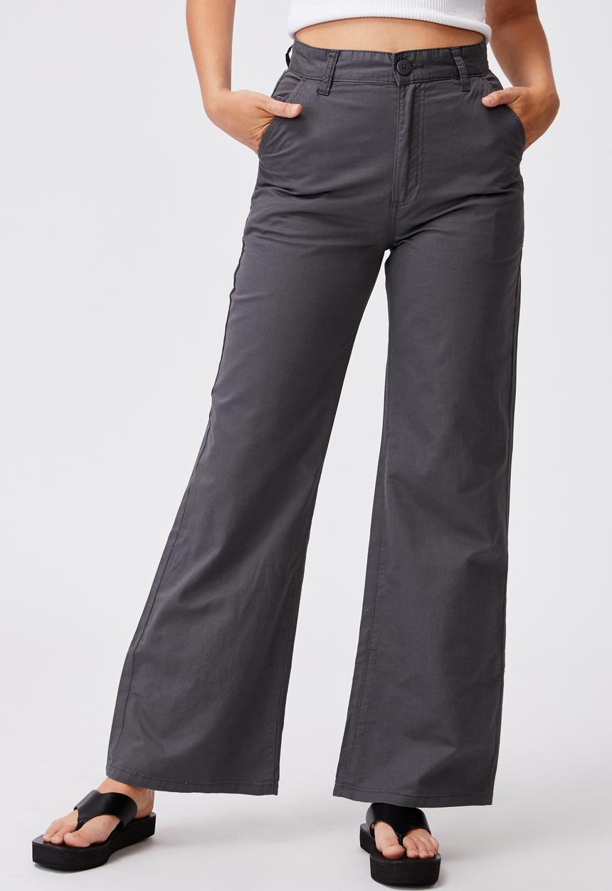 Cotton On - Parker long straight pants - shadow grey