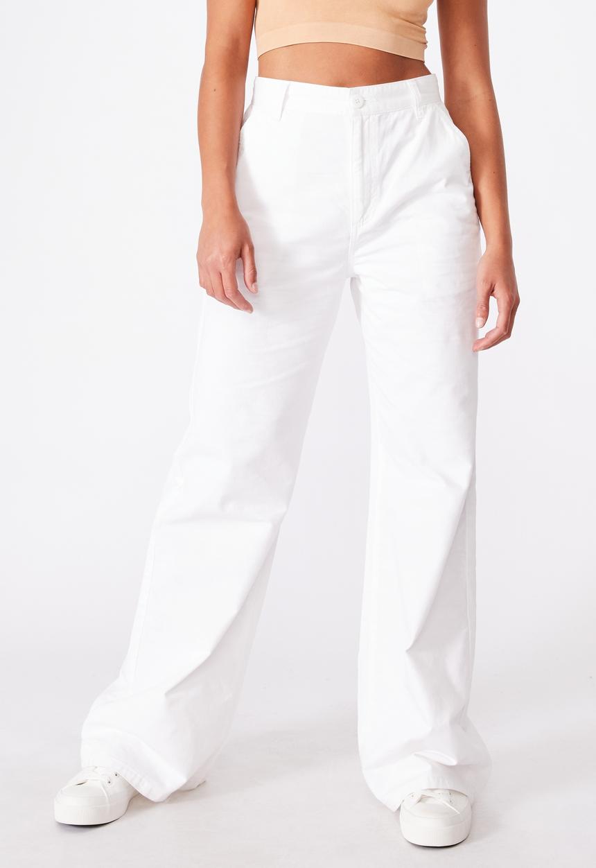 Cotton On - Parker long straight pants - chalk white