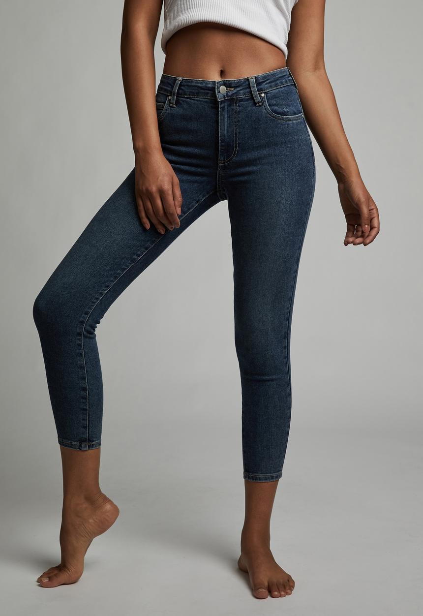 Cotton On - Mid rise cropped skinny jeans - southside blue